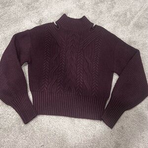 Express Cowl Neck Sweater - Dark Purple